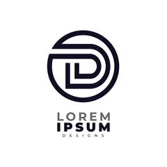 Minimalist Abstract Initial letter D logo. This logo incorporate with abstract letter in the creative way.It will be suitable for which company or brand name start those initial.