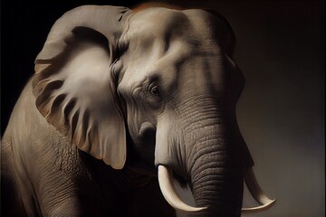 Portrait of an elephant. Generative AI