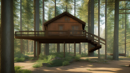 tree house in the environment, Generative AI