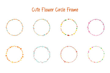 Obraz premium cute flower circle frame border design element set for decoration or banner
