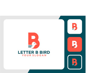 bird logo design with letter b