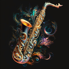Fototapeta na wymiar Saxophone illustration background, music