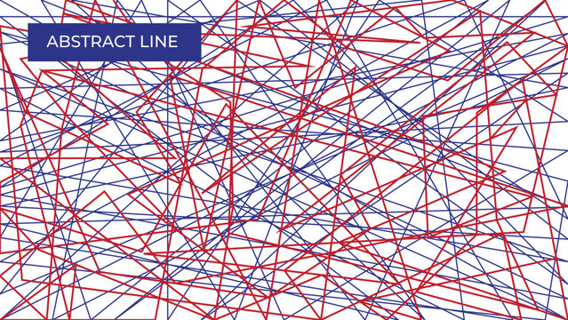 Asymmetrical with random chaotic lines abstract geometric pattern 