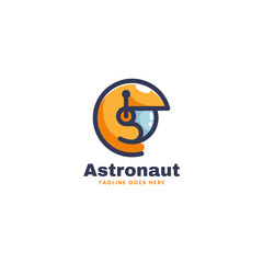 Vector Logo Illustration Astronaut Simple Mascot Style