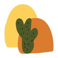 Aesthetic Cactus Illustration Landscape