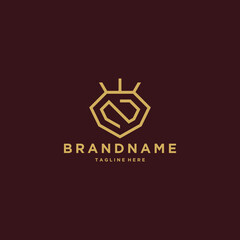 Abstract initial letter N crown shape logo design template