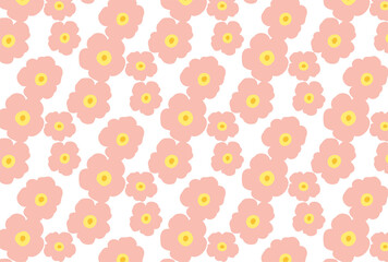 ナチュラルなピンク色の花の白色の壁紙
