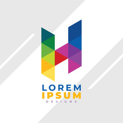 Multi-colored Letter H Logo, Rainbow-colored LETTER H Trans Style, Monogram Logo Style. Prism Logo