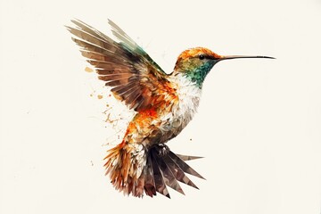 illustration graphique d'oiseau colibri ou martin pêcheur sur fond blanc - obrazy, fototapety, plakaty