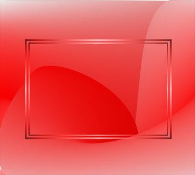 Vector illustration of an abstract red background with golden frames and space for text