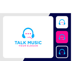 talk logo design with music and message