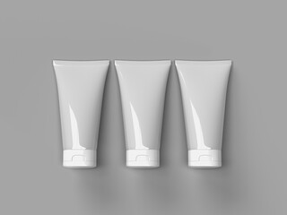3d rendering blank cosmetic tube mockup. 3d illustration
