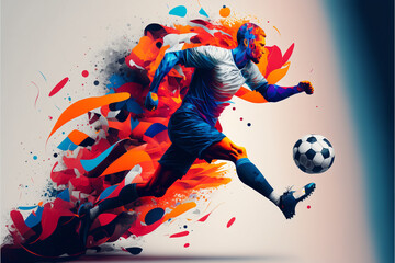 Plakat The Beautiful Game: An Illustrative Tribute to Soccer (AI Generated)
