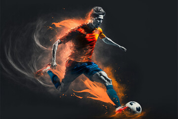 The Beautiful Game: An Illustrative Tribute to Soccer (AI Generated) - obrazy, fototapety, plakaty