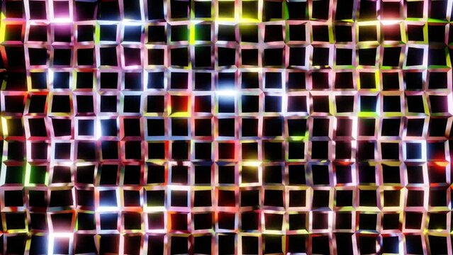 lattice shiny beauty flashing color light motion 3d background. High quality FullHD footage