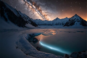 Tasman Glacier's Natural Wonder  Milky Way 