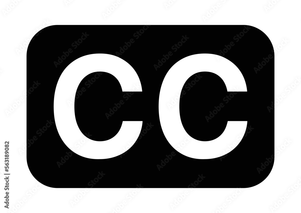 Poster closed captioning or subtitling flat vector icon for apps and websites