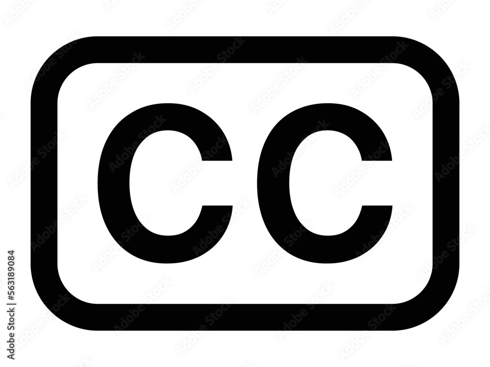 Poster closed captioning or subtitling line art vector icon for apps and websites