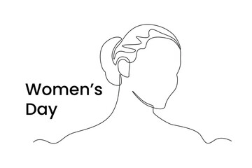 Single one line drawing international women's day design for landing page. mobile app, poster, banner and flyer. Women's day  concept. Continuous line draw design graphic vector illustration.