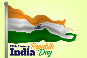 75 year Happy independence day India Vector Template Design happy independence day India. 3d Ashoka chakra with Indian flag 26th of January, Republic Day Celebration of India.