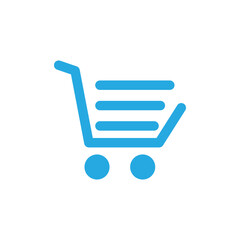 Shopping cart line icon design template isolated
