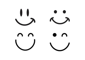 Smile emoji icon design template isolated