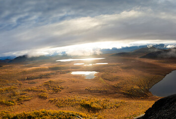 Far East of Russia, Magadan region, Susumansky district, lake Malyk..Surroundings of the mountain...