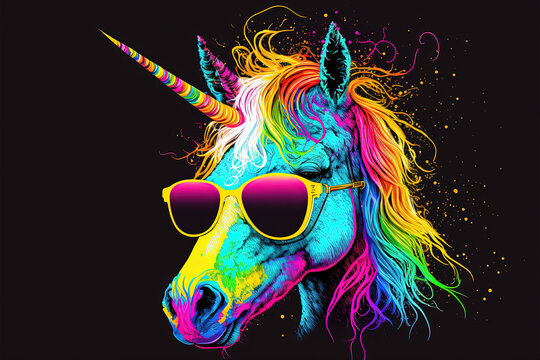Naklejka unicorn illustration vector