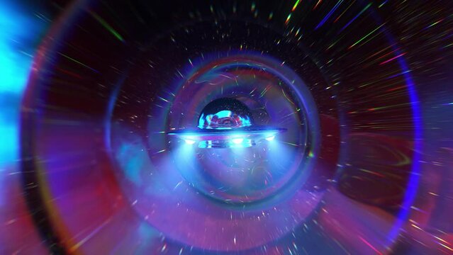 UFO spaceship and space-time tunnel VJ loop