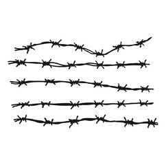 Barbed wire vector illustration. Protection security symbol.