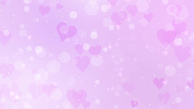 A video with a heart floating on a sparkling purple background[Looped]