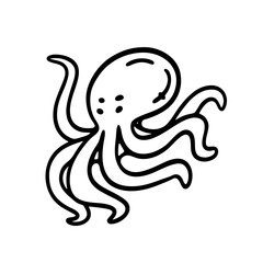 Hand drawn Cute baby fish doodle art for children coloring book