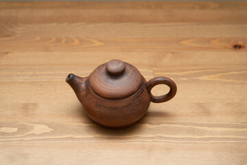 Ceramics, a ceramic product made with their own hands on a potter's wheel, a mug.