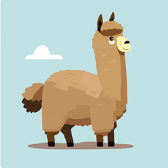 Ilustración editable de llama o alpaca divertida para cuentos infantiles