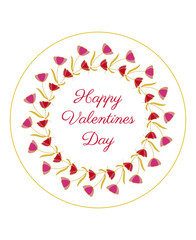 Invitation card with circular floral frame with place of your text, Valentine's day, Woman's Day, Wedding, Birtdays