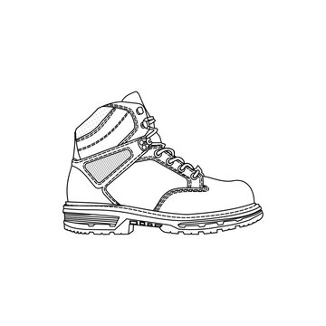 work boot outline side view clip art preview