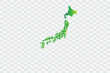 Japan Map yellowish green Color Background quality files png