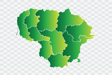 Fototapeta na wymiar Lithuania Map yellowish green Color Background quality files png