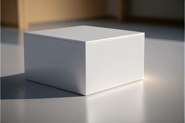Rectangular white box, 3d illustration mockup, Ai