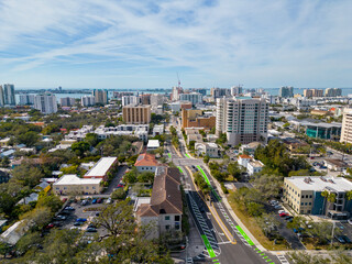Fototapeta na wymiar Aerial photo Ringling Boulevard Sarasota Florida