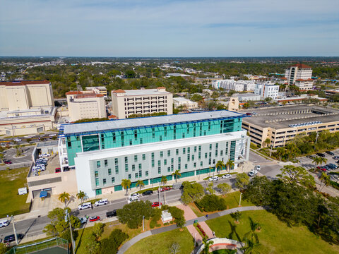 Aerial Drone Photo Sarasota Police Department Building