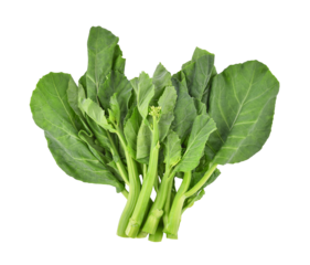 Chinese kale or Kailan or Hong Kong kale isolated on transparent background. PNG