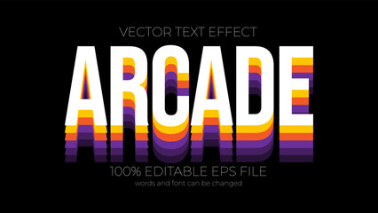 arcade text effect style, EPS editable text effect
