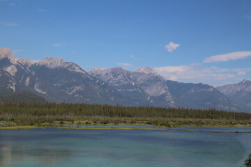 Mountain Along The Lake, Jasper National Park, Alberta