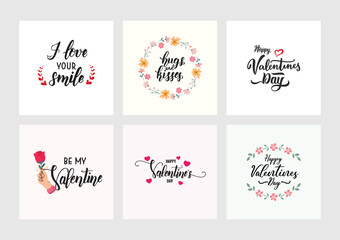 Happy Valentines Day romantic sticker set and decorative greetings vector for your loved ones.