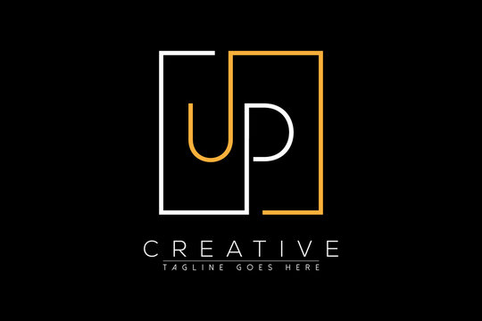 Initial letter ud, du, d, u elegant and luxury Initial with Rectangular frame minimal monogram logo design vector template