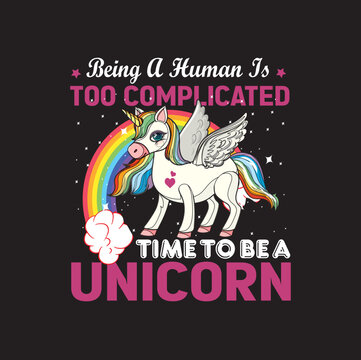 unicorn t shirt design graphic template