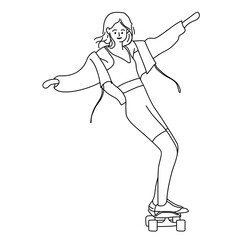 girl running on a skateboard