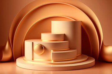 Luxury slice podium and dreamy. Concept scene stage showcase for new product Generative AI