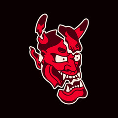 vector illustration of samurai demon concept